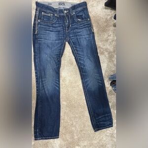 Buckle Men's Boot Cut Jeans in Deep Blue